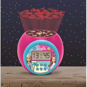 Lexibook Projector Clock Barbie With Snooze Alarm Function, Night Light With Timer, Lcd Screen, Battery Operated, Pink RL977BB 3