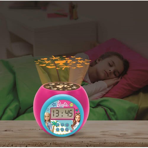 Lexibook Projector Clock Barbie With Snooze Alarm Function, Night Light With Timer, Lcd Screen, Battery Operated, Pink RL977BB 3