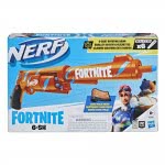 Hasbro Nerf Fortnite Six Shot Dart Blaster Camo Pulse Wrap, Hammer Action Priming, 6-Dart Drum, 6 Nerf Elite Darts F2678 5010993