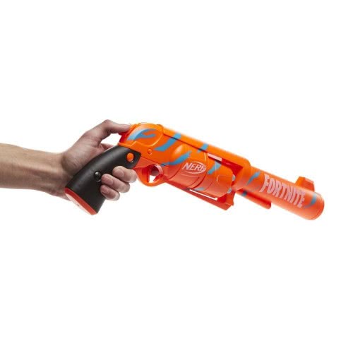 Hasbro Nerf Fortnite Six Shot Dart Blaster Camo Pulse Wrap, Hammer Action Priming, 6-Dart Drum, 6 Nerf Elite Darts F2678 5010993