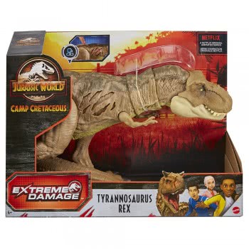 Mattel Jurassic World Extreme Damage Tyrannosaurus Rex Δεινόσαυρος Σημάδια Επίθεσης GWN26 887961943825