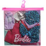 Mattel Fashions 2-Pack Clothing Set, 2 Outfits For  Doll Include Animal-Print Hoodie Dress, Graphic Top, Red Overalls GWC32 / GR
