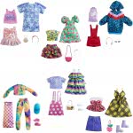 Mattel Fashions 2-Pack Clothing Set, 2 Outfits For  Doll Include Animal-Print Hoodie Dress, Graphic Top, Red Overalls GWC32 / GR