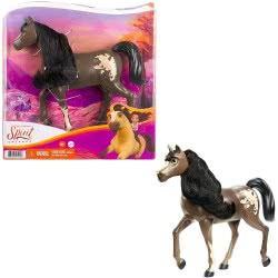 Mattel Spirit Untamed Herd Horse (Approx. 8-In), Moving Head, Bay Pinto With Long Black Mane Και Playful Stance, Great Gift For 