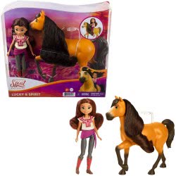 Mattel Dreamworks Spirit Lucky Doll (18 Cm) With 7 Moving Joints & Horse Spirit (20Cm) With Long Mane GXF20 / GXF21 887961955118