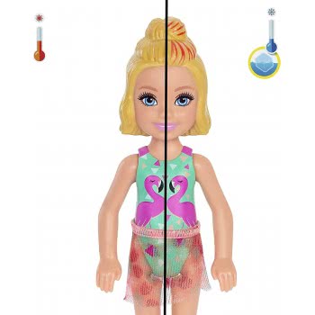 Mattel Barbie Chelsea Color Reveal Doll, Sand Sun Assortment, With Revealing Effect With 1 Surprise Doll And 6 Other Surprises, 