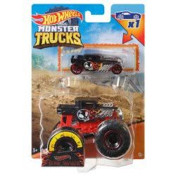 Mattel Hot Wheels Monster Trucks 1:64 Bone Shaker 2P Όχημα Με Αυτοκινητάκι GRH81 / GRH82 887961904895