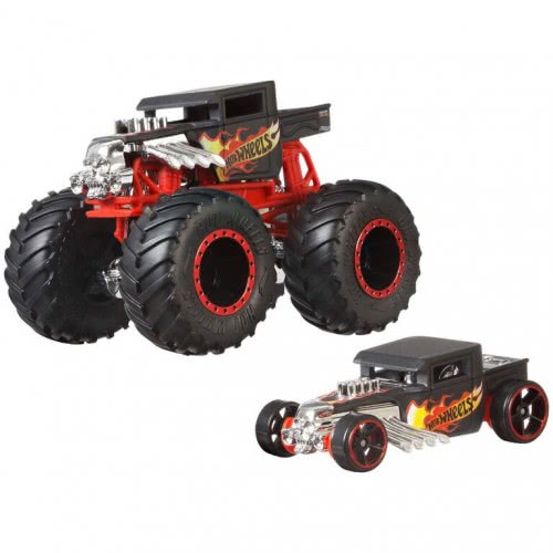 Mattel Hot Wheels Monster Trucks 1:64 Bone Shaker 2P Όχημα Με Αυτοκινητάκι GRH81 / GRH82 887961904895