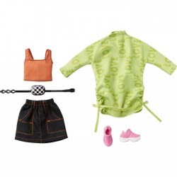 Mattel Fashions 2-Pack Clothing Set, 2 Outfits For  Doll Green Sweatshirt Dress GWF04 / GRC92 887961901429