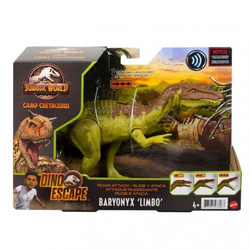 Mattel Jurassic World Roar Attack Δεινόσαυροι Με Κινούμενα Μέλη, Λειτουργία Επίθεσης Και Ήχους Baryonyx Limbo GWD06 / GWD12 8879