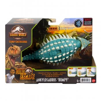 Mattel Jurassic World Roar Attack Δεινόσαυροι Με Κινούμενα Μέλη, Λειτουργία Επίθεσης Και Ήχους Ankylosaurus Bumpy GWD06 / GWY27 