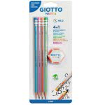 Giotto Σετ 4 Μολύβια Matita HB Με Δώρο Γόμα 000233500 8000825002502