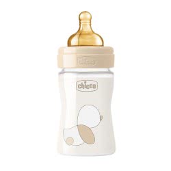 Chicco Original Touch 150Ml Slow Rubber Flow Beige Glass A51-27710-30 8058664121830