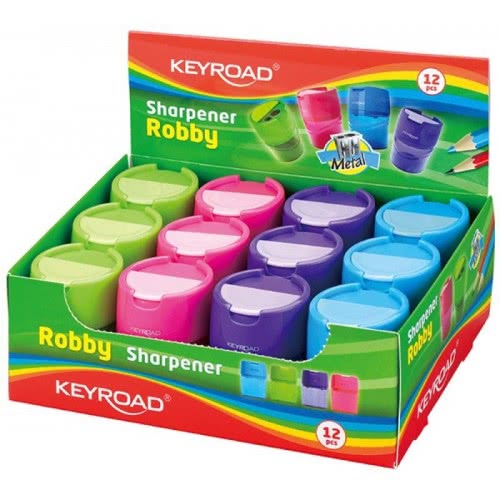 Keyroad Ξύστρα Πλαστική Βαρελάκι Διπλή KR-971297 6954884548698