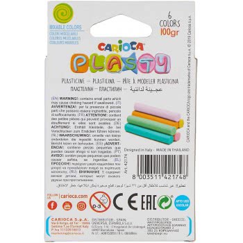 CARIOCA Χρωματιστές Πλαστελίνες Pastel 6 Τεμαχίων 42174 8003511421748