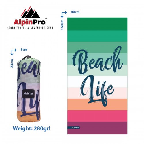 AlpinTec Microfiber Dryfast Beach Life Xl 80X160 BMS-XL-1 4891321280877