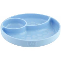Chicco Plate With Suction Cup For Baby And Children, Silicone Plate In Compartments With 3 Areas, Soft And Durable F05-10216-20 