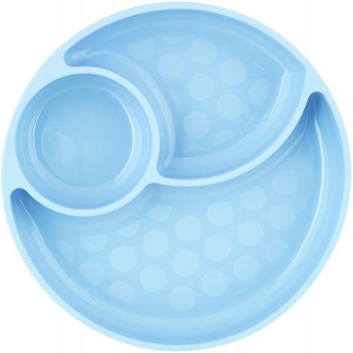 Chicco Plate With Suction Cup For Baby And Children, Silicone Plate In Compartments With 3 Areas, Soft And Durable F05-10216-20 