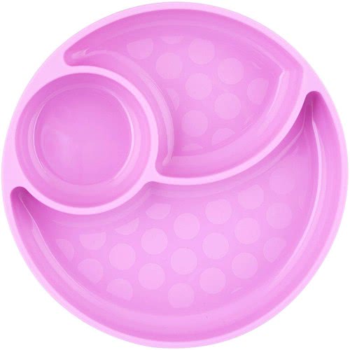 Chicco Plate With Suction Cup For Babies And Children, Silicone Plate In Compartments With 3 Areas, Soft And Durable, F05-10216-
