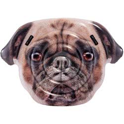 INTEX Inflatable Pug Face Island Mattress Lilo 173Cm X 130Cm. 58785 6941057413433