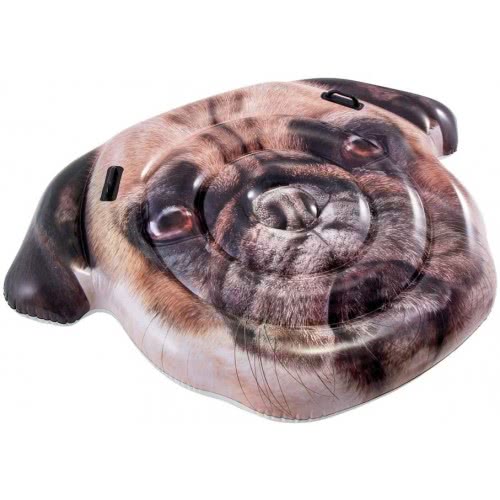 INTEX Inflatable Pug Face Island Mattress Lilo 173Cm X 130Cm. 58785 6941057413433