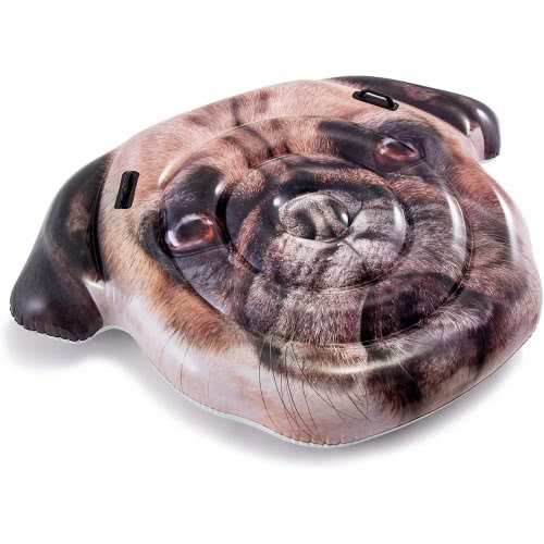 INTEX Inflatable Pug Face Island Mattress Lilo 173Cm X 130Cm. 58785 6941057413433