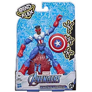 Hasbro Marvel Avengers Bend And Flex Φιγούρα Δράσης 15 Εκ. - Captain America Falcon E7377 / F0971 5010993792320
