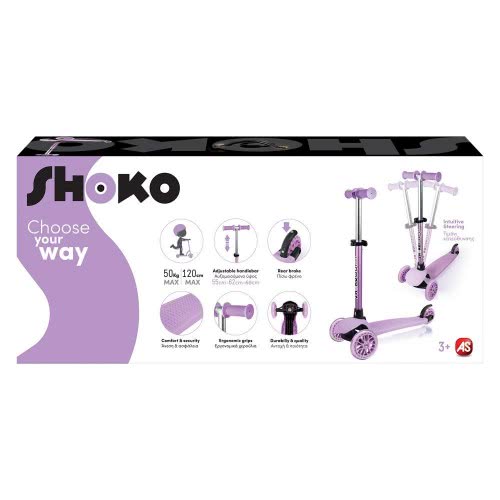 As company Shoko Kids Scooter Go Fit With 3 Wheels Purple Color For Ages 3+ 5004-50502 5203068505028
