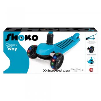 As company Shoko Παιδικό Πατίνι X-Speed Με Ρόδες Και Led Φως Σε Μπλε Χρώμα Για 5+ Χρονών 5004-50503 5203068505035