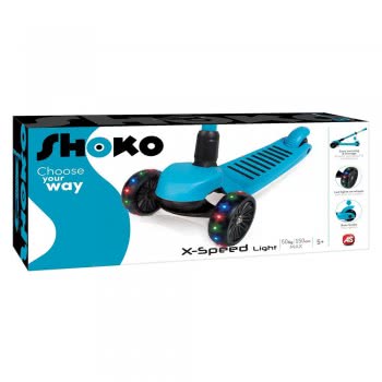 As company Shoko Παιδικό Πατίνι X-Speed Με Ρόδες Και Led Φως Σε Μπλε Χρώμα Για 5+ Χρονών 5004-50503 5203068505035