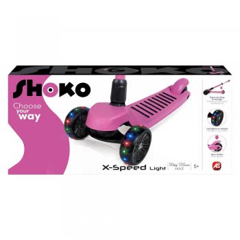 As company Shoko Παιδικό Πατίνι X-Speed Με Ρόδες Και Led Φως Σε Φούξια Χρώμα Για 5+ Χρονών 5004-50504 5203068505042