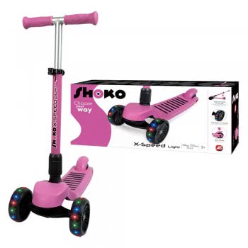 As company Shoko Kids Scooter X-Speed Light With 3 Wheels And Led Light Fuchsia Color For Ages 5+ 5004-50504 5203068505042