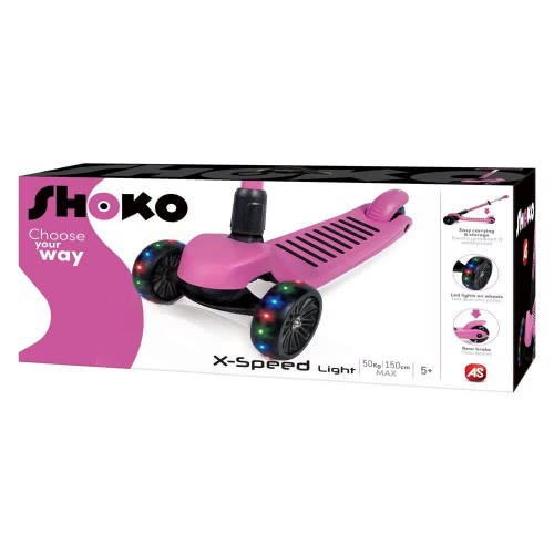 As company Shoko Kids Scooter X-Speed Light With 3 Wheels And Led Light Fuchsia Color For Ages 5+ 5004-50504 5203068505042