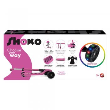 As company Shoko Kids Scooter X-Speed Light With 3 Wheels And Led Light Fuchsia Color For Ages 5+ 5004-50504 5203068505042