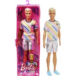 Mattel Ken Fashionistas Doll 174 With Sculpted Blonde Hair Wearing A Surf-Inspired Checkered Shirt DWK44 / GRB90 887961900392