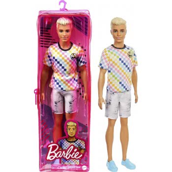 Mattel Ken Fashionistas Doll 174 With Sculpted Blonde Hair Wearing A Surf-Inspired Checkered Shirt DWK44 / GRB90 887961900392