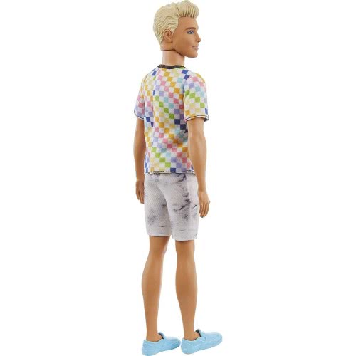 Mattel Ken Fashionistas Κούκλα 174 With Sculpted Blonde Hair Wearing A Surf-Inspired Checkered Shirt DWK44 / GRB90 887961900392