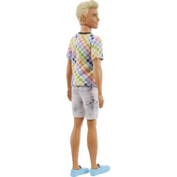 Mattel Ken Fashionistas Κούκλα 174 With Sculpted Blonde Hair Wearing A Surf-Inspired Checkered Shirt DWK44 / GRB90 887961900392