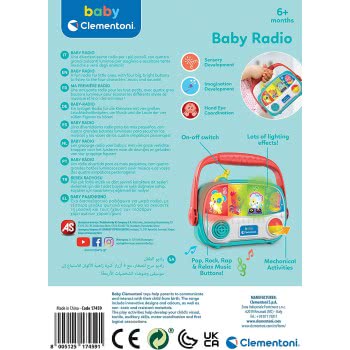 Clementoni My First Radio – Baby, Early Learning, Educational Toy 1000-17459 8005125174591