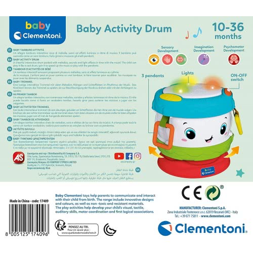 Clementoni Baby Βρεφικό Μουσικό Τύμπανο Με Δραστηριότητες Για 10-36 Μηνών 1000-17409 8005125174096