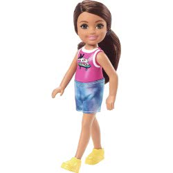 Mattel Barbie Chelsea Doll (6-Inch Brunette) Wearing Sparkly Skirt, Molded Unicorn Top Και Green Shoes, Gift For 3 To 7 Year Old