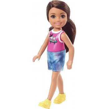 Mattel Barbie Chelsea Doll (6-Inch Brunette) Wearing Sparkly Skirt, Molded Unicorn Top Και Green Shoes DWJ33 / GXT40 88796196195