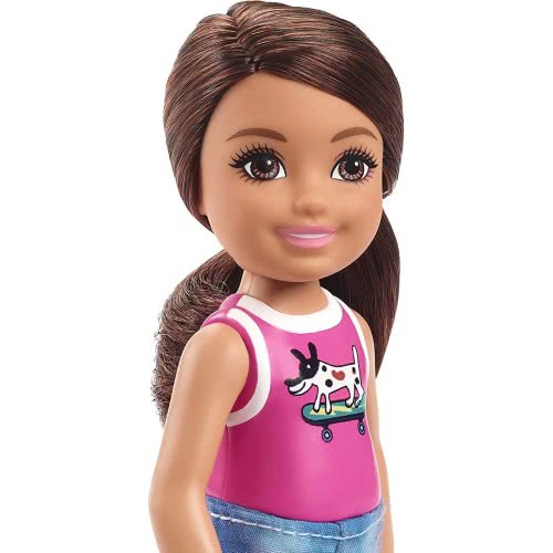 Mattel Barbie Chelsea Doll (6-Inch Brunette) Wearing Sparkly Skirt, Molded Unicorn Top Και Green Shoes, Gift For 3 To 7 Year Old