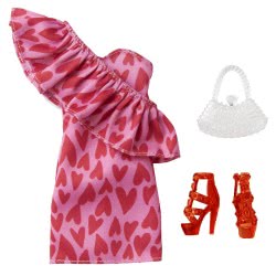 Mattel Barbie Fashion Pack Κόκκινο Φόρεμα Με Καρδιές Και Αξεσουάρ GWD96 / GRC09 887961900484