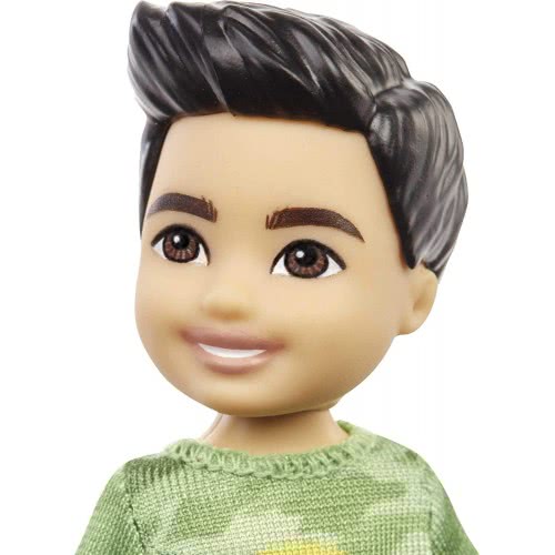 Mattel Barbie Chelsea Boy Doll (6-Inch Brunette) Wearing Camo T-Shirt, Shorts And Sneakers DWJ33 / GXT37 887961961966