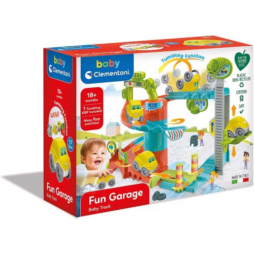 Clementoni Fun Garage Baby Track For Toddlers, Ages 18 Months Plus, Multi-Coloured 1000-17404 8005125174041