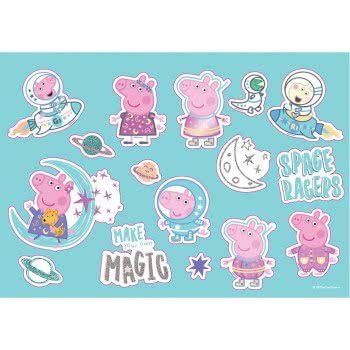 Diakakis imports Peppa Pig, 40 Leaf, Stickers-Stencil-2 Pages, 23X33 Cm, 2 Figs 000482626 5205698518874