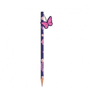 Diakakis imports Pencil With Must Butterfly Eraser - Magic Rainbow 2 Patterns 000584275 5205698512995