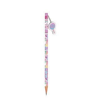 Diakakis imports Pencil With Must Butterfly Eraser - Magic Rainbow 2 Patterns 000584275 5205698512995