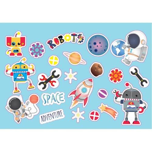 Diakakis imports Painting Block The Littlies Boy, 40 Leau, Stickers-Stenx-2 Pcl, 23X33 Cm. 000646850 5205698519475